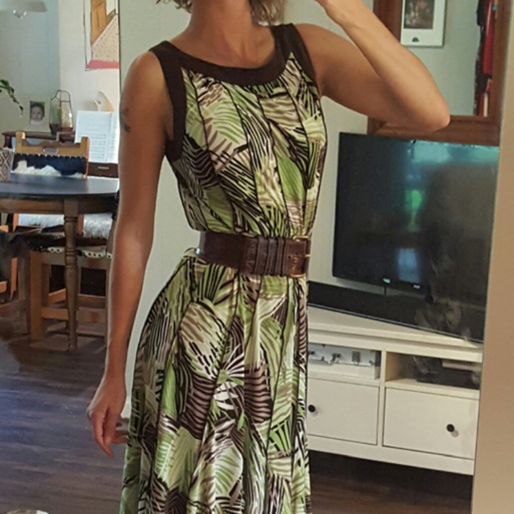 Bamboo boat neck swingy dress Sz. 8 fits most